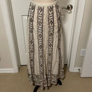 Soft Surroundings Embroidered and Sequined Maxi Skirt Large